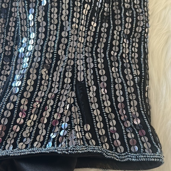 Vintage Sean Collection Black Beaded Silk Top Size Medium - Picture 12 of 12